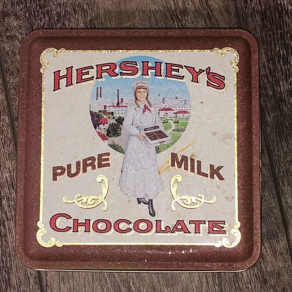 HERSHEY'S PURE‎ MILK CHOCOLATE Vintage Edition #2 Collectible Tin 1992 Genuine - Picture 1 of 8